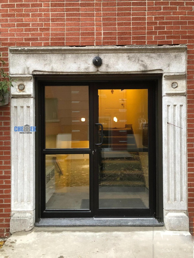 Commercial building entrance after renovation